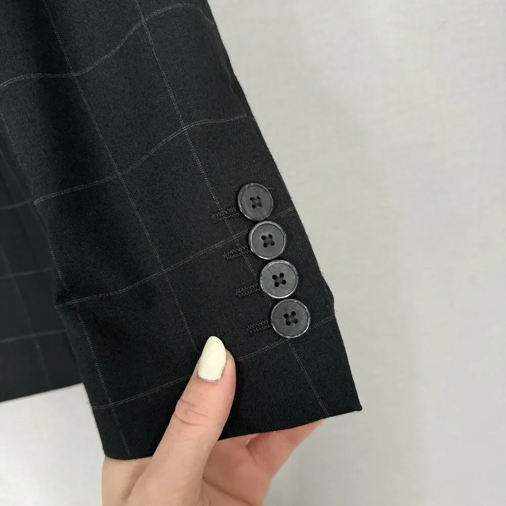 Nick Graham Mens Blazer 38S Black Windowpane New York Cut Modern Fit Sport‎ Coat